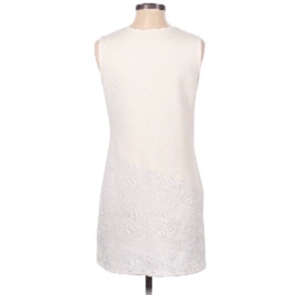 Anthropologie Liberty Garden V-Neck Shift Suede Dress M Neutral Quiet Luxury - Picture 6 of 12